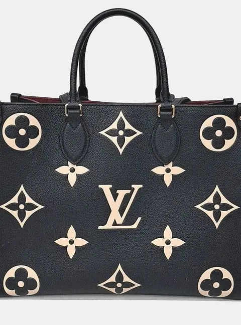 Louis Vuitton On The Go MM Black Empreinte Leather Tote Bag