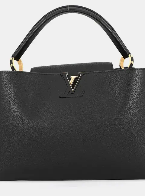 Louis Vuitton Capucines MM Noir Taurillon Leather Top Handle Bag