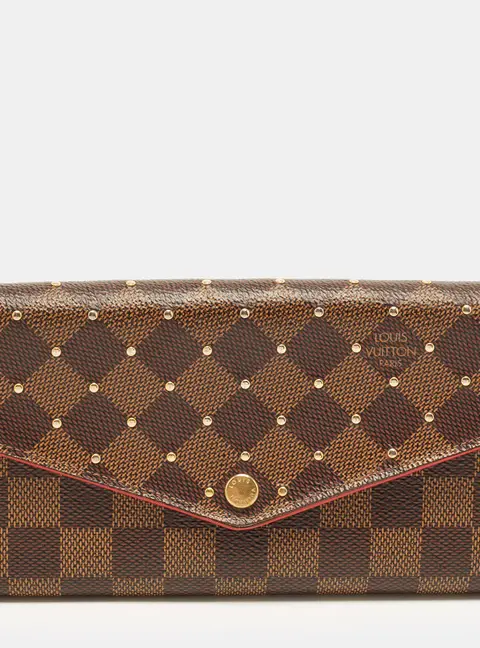 Louis Vuitton Studded Sarah NM3 Damier Ebene Canvas Wallet