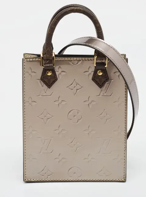 Louis Vuitton Sac Plat Petit Metallic Monogram Vernis Leather Bag