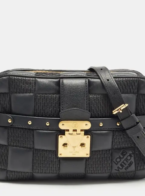 Louis Vuitton Troca MM Black Damier Quilted Leather Shoulder Bag