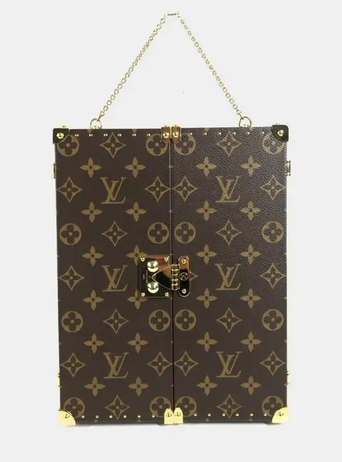 Louis Vuitton Monogram Home Mirror Trunk Brown Monogram Canvas Vanity Case Bag