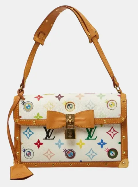 Louis Vuitton Eye Love Monogram Eye Miss You Blanc Monogram Canvas Vachetta Leather Shoulder Bag