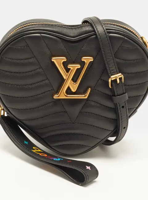 Louis Vuitton New Wave Heart Black Leather Bag