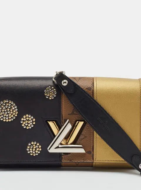 Louis Vuitton Reverse Monogram Studded Night Lights Twist Wallet On Chain