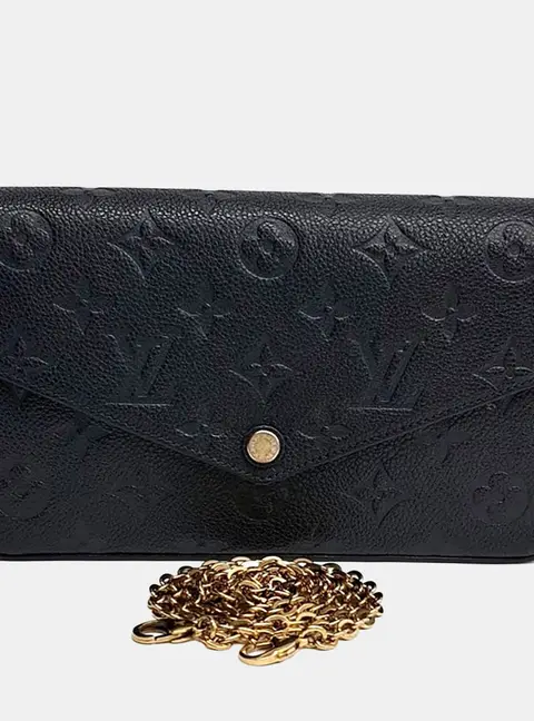 Louis Vuitton Pochette Felicie Black Monogram Empreinte Leather Crossbody Bag