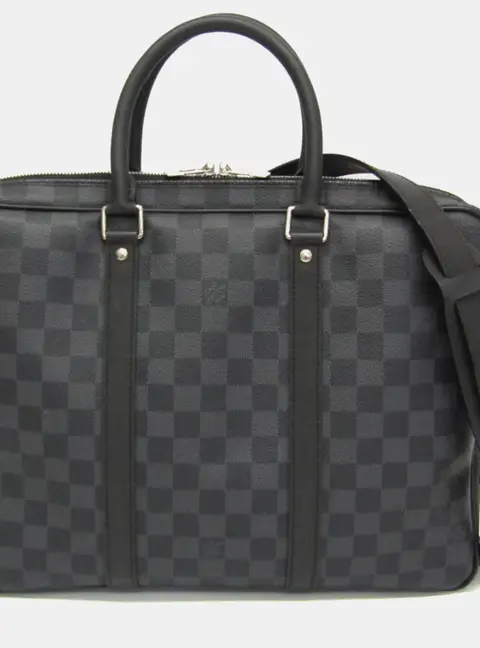 Louis Vuitton Porte Documents Voyage PM Black Damier Graphite Coated Canvas Briefcase Bag