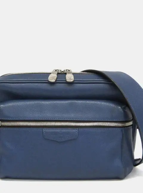 Louis Vuitton Outdoor Messenger PM Cobalt Blue Taiga Leather Messenger Bag