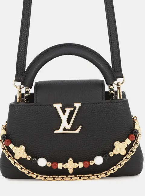Louis Vuitton Capucines Mini Noir Taurillon Leather Top Handle Bag