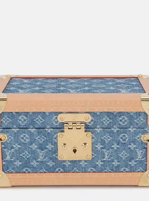 Louis Vuitton Coffret Tresor 24 Blue Monogram Denim Canvas Trunk Bag