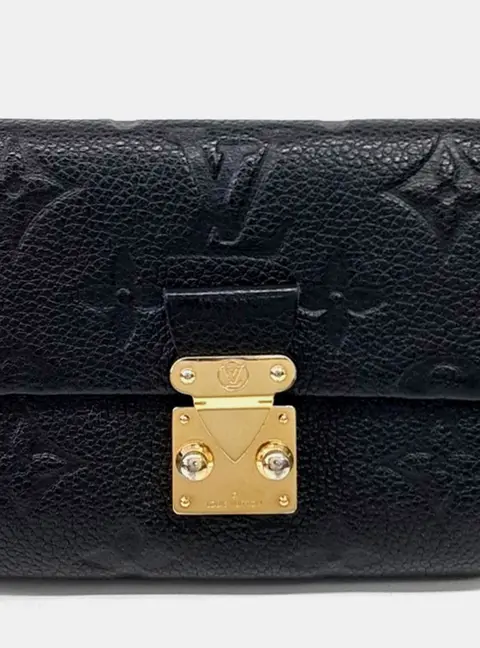 Louis Vuitton Black Leather Empreinte M&eacute;tis Compact Wallet