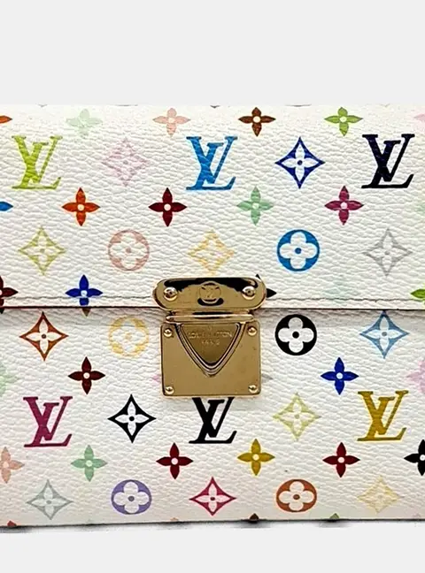 Louis Vuitton Multicolor White PVC Multi Wallet