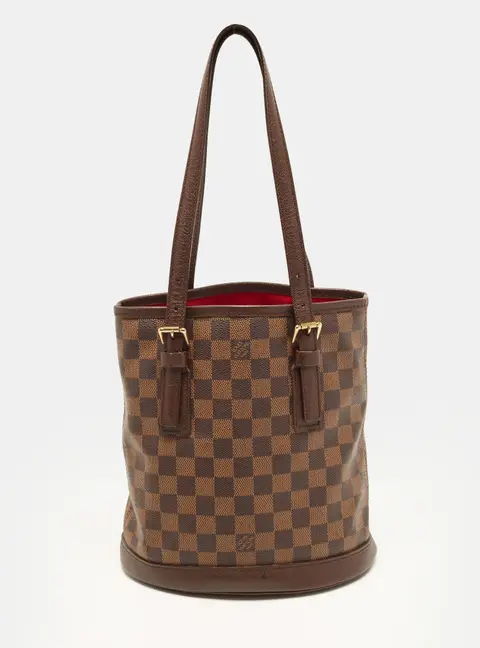 Louis Vuitton Marais Damier Ebene Canvas Bucket Bag