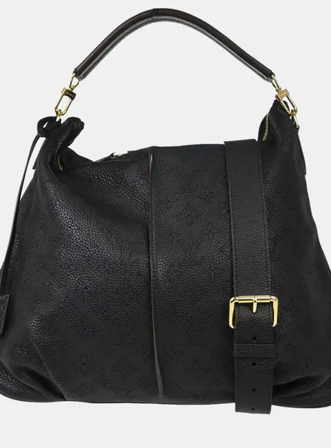 Louis Vuitton Selene MM Noir Monogram Mahina Perforated Leather 2way Hobo Bag