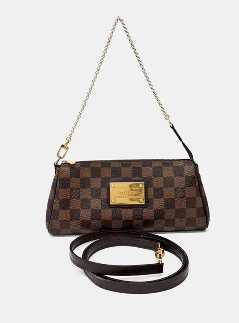Louis Vuitton Brown Coated Canvas Damier Eva Clutch