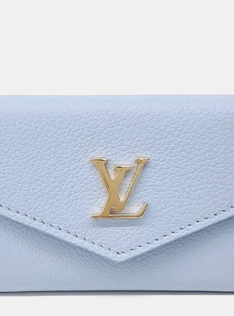 Louis Vuitton Blue Leather Lock Mini Wallet