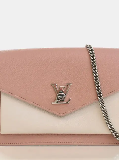 Louis Vuitton Mylockme Chain Pochette Pink Calfskin Leather Crossbody Bag