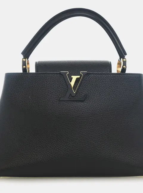 Louis Vuitton Capucines PM Black Taurillon Leather Top Handle Bag