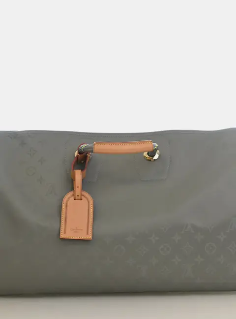 Louis Vuitton Monogram Titanium Keepall Bandouliere 50 Grey Canvas Travel Bag