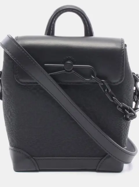 Louis Vuitton Nano Steamer Black Monogram Taurillon Leather Shoulder Bag