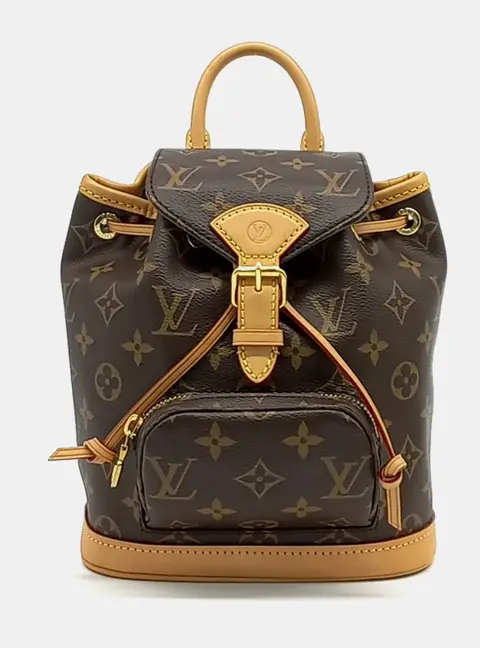 Louis Vuitton Mini Montsouris PM Brown Monogram Canvas Leather Backpack Bag