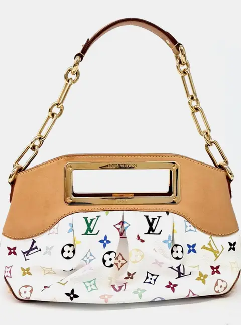 Louis Vuitton Judy PM White Monogram Canvas Top Handle Bag