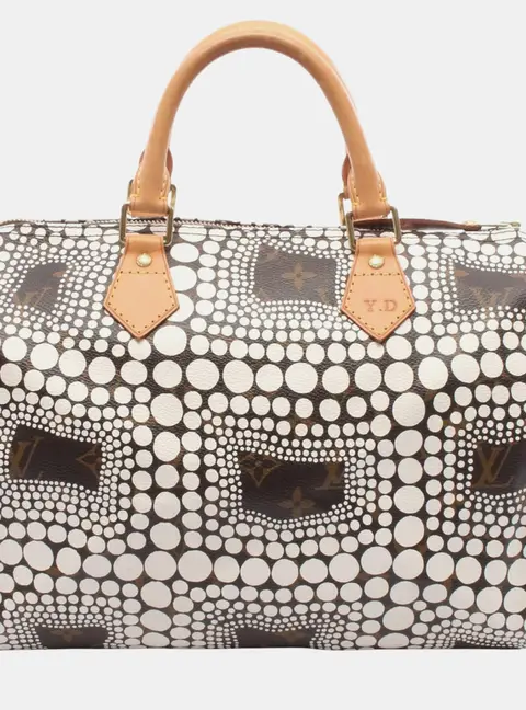 Louis Vuitton Yayoi Kusama Monogram Town Speedy 30 Canvas Top Handle Bag
