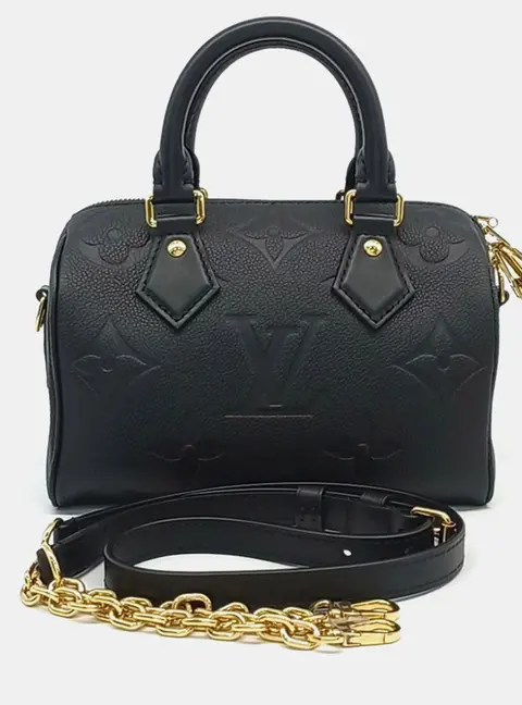 Louis Vuitton Speedy 20 Black Empreinte Leather Top Handle Bag