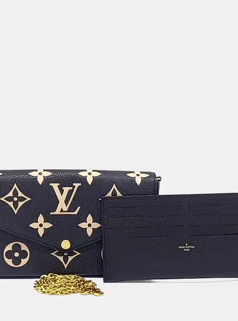 Louis Vuitton Pochette Felicie GM Black Monogram Empreinte Leather Crossbody Bag