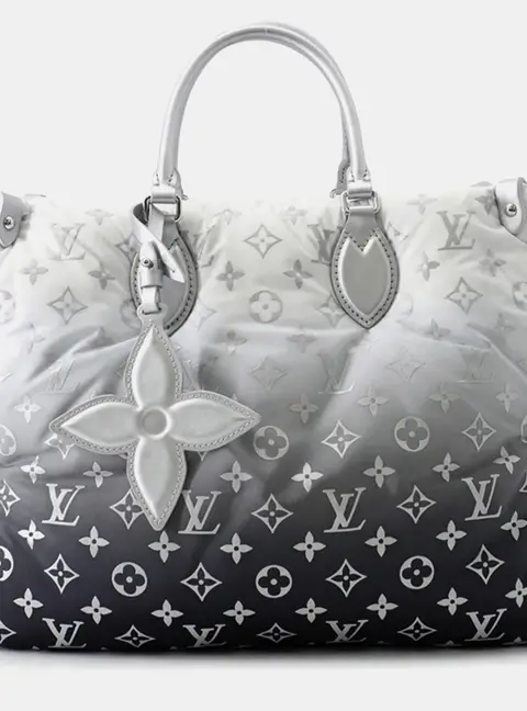 Louis Vuitton OnTheGo MM Frost Gradient Monogram Nylon 2 -Way Tote Bag