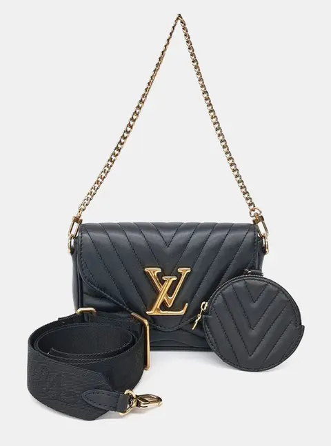 Louis Vuitton Black Leather New Wave Multi Pochette