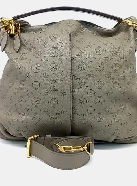 Louis Vuitton Mahina Selene MM Beige Mahina Leather Shoulder Bag