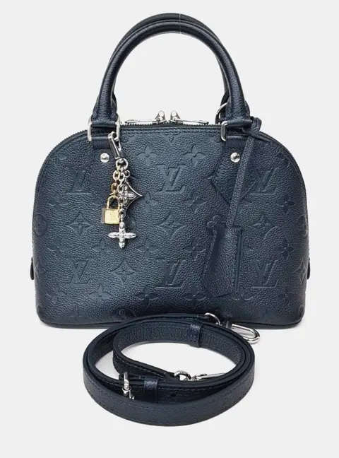 Louis Vuitton Alma BB Black Monogram Empreinte Leather Top Handle Bag