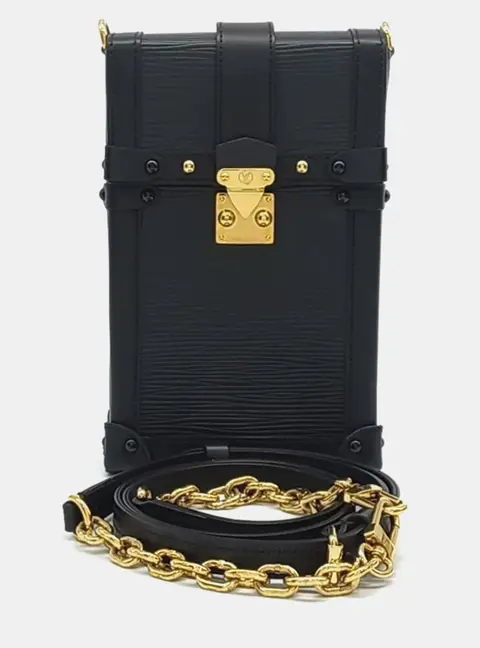 Louis Vuitton Black Leather Epi Pochette Trunk Vertical