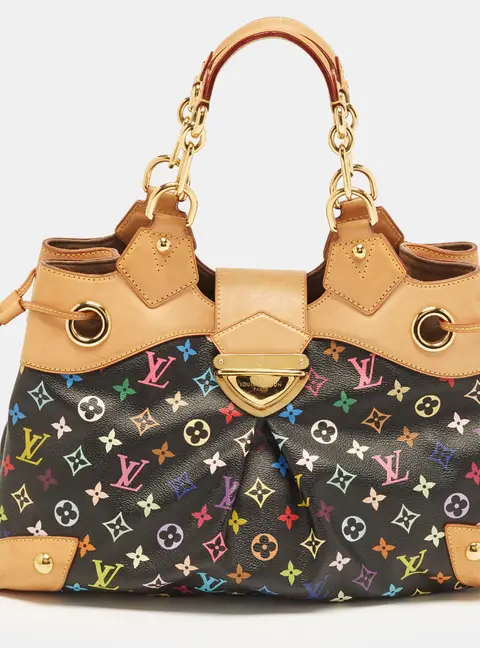 Louis Vuitton Ursula Black Multicolor Canvas and Leather Bag