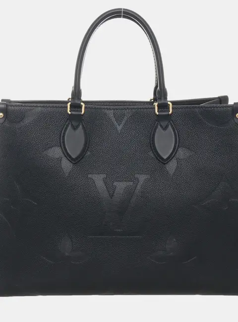 Louis Vuitton OnTheGo MM Black Monogram Empreinte Leather Tote Bag