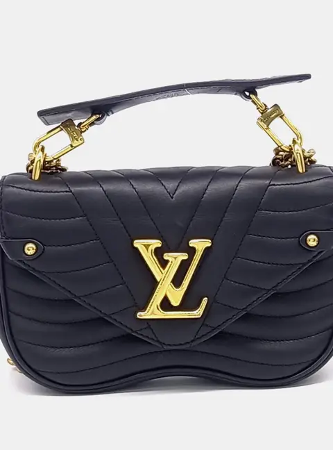 Louis Vuitton Black Leather New Wave Chain Shoulder Bag