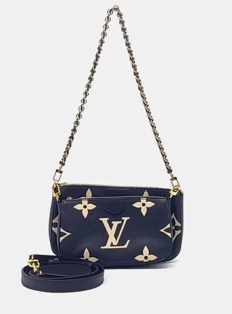 Louis Vuitton Multi Pochette Accessoires Black Monogram Empreinte Leather Crossbody Bag