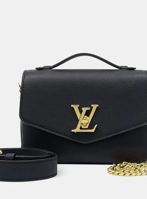 Louis Vuitton Lockme Oxford Black Leather Bag M22735
