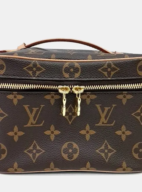 Louis Vuitton Nice Mini Brown Coated Canvas Top Handle Bag