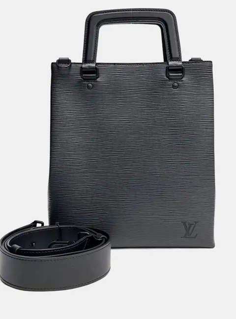 Louis Vuitton Black Leather Epi Sac Plafold