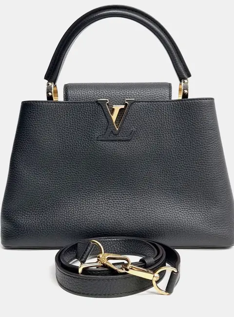 Louis Vuitton Capucines PM Black Taurillon Leather Top Handle Bag