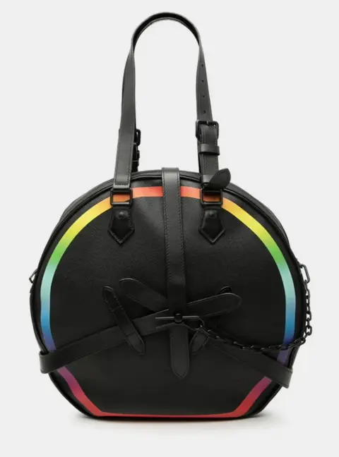Louis Vuitton Taiga Rainbow Soft Hat Trunk Black Multicolor Leather Crossbody Shoulder Bag