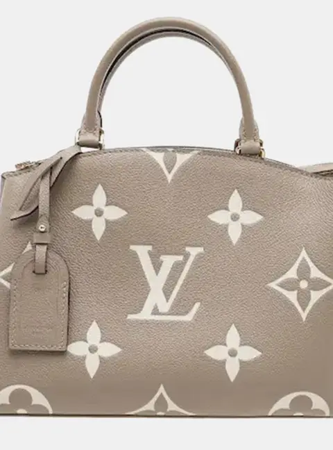 Louis Vuitton Petit Palais PM Beige Monogram Empreinte Leather Top Handle Bag