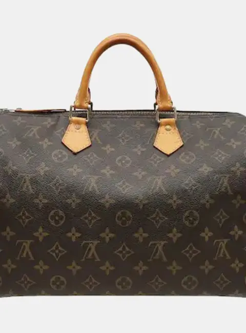 Louis Vuitton Speedy 35 Brown Monogram Canvas Top Handle Bag