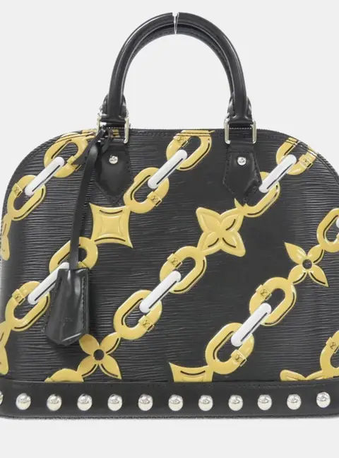 Louis Vuitton Limited Edition Chain Flower Print Epi Leather Alma PM Top Handle Bag