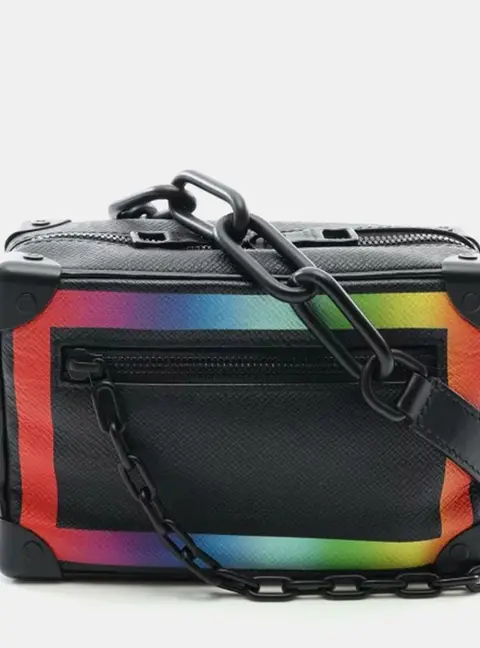Louis Vuitton Soft Taiga Rainbow Black Leather Crossbody Bag