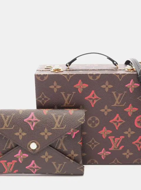 Louis Vuitton Mobile Box Monogram Fall In Love Brown Multicolor Monogram Canvas Leather Top Handle Bag