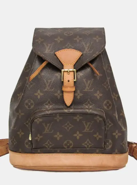 Louis Vuitton Montsouris MM Brown Monogram Canvas Leather Backpack Bag