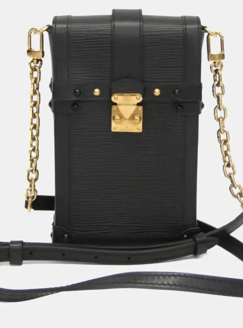 Louis Vuitton Trunk Vertical Black Epi Leather Shoulder Bag
